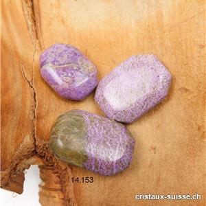 Stichtite, pierre Antistress à pans coupés 2,8 à 3,5 x 2 cm