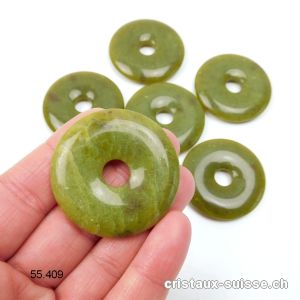 Jade Serpentine olive, Donut 4 cm