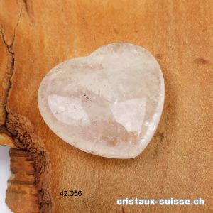 Coeur Cristal de Roche 4,2 x 4 x 1,5 cm. Qual. AB, Offre Spéciale