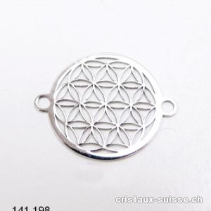 Fleur de Vie, intercalaire en argent 925, 2 oeillets