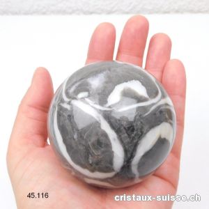 Boule Calcite - Septarie grise 6,5 cm. Pièce unique 400 grammes