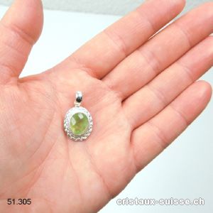 Pendentif Préhnite facettée en argent 925