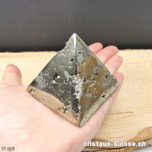 Pyramide Pyrite du Pérou, base 6,3 cm x H. 6 cm. Pièce unique 407 grammes