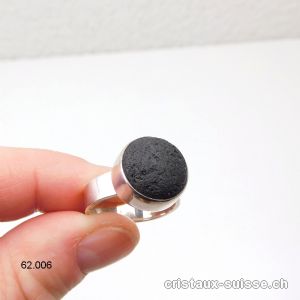 Bague Pierre de Lave Massive en argent 925. T. 55