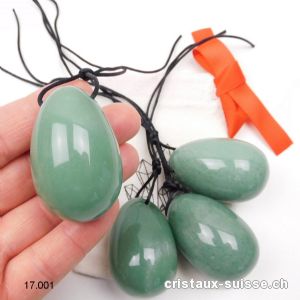 1 Oeuf YONI Aventurine verte 4,5 x 3 cm, Taille L. PERCÉ