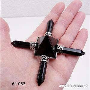 Obsidienne noire, pyramide Amplificateur d'énergie. env. 9 cm