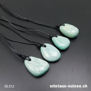 Amazonite 2,5 - 2,8 cm percée avec cordon Lederlook