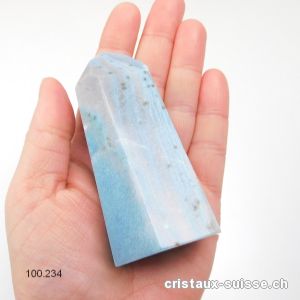 Quartz bleu avec Troïlite, Obélisque 8,8 cm. Pièce unique 184 grammes