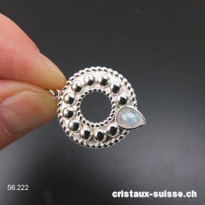 Pendentif Pierre de Lune arc-en-ciel en argent 925