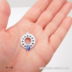 Pendentif Cyanite bleue en argent 925. Pièce unique