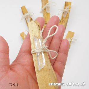 Bois PALO SANTO et 1 pointe Cristal de Roche brute