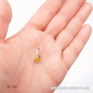 Pendentif Citrine mini-goutte facettée en argent 925, 11 x 8 mm