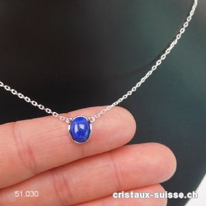 Pendentif Lapis-lazuli avec chaîne en argent 925. Réglable 41 - 44 cm