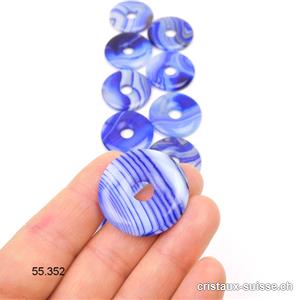 Agate bleue - indigo, Donut 3 cm