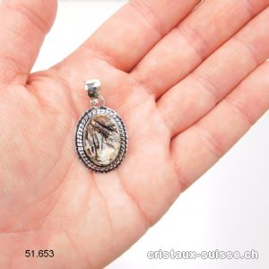 Pendentif Astrophyllite brute en argent 925. Pièce unique