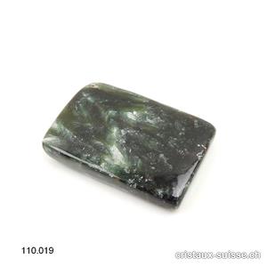 Séraphinite de Sibérie, polygone 3,6 x 2,5 x ép. 0,6 cm. Pièce unique