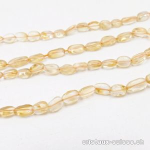 Rang Citrine claire, perles plates 5 à 7 mm / 40,5 cm