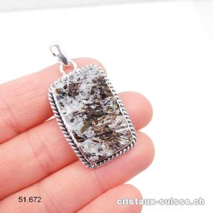 Pendentif Astrophyllite brute en argent 925. Pièce unique