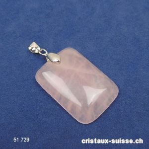 Pendentif Quartz rose Cabochon avec clip en métal amovible