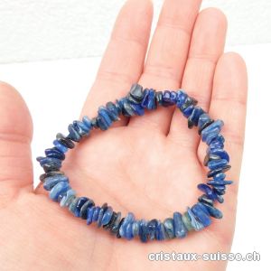 Bracelet Cyanite - Disthène bleu, élastique 18,5 - 19 cm. Taille M - L 