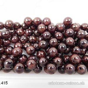 Grenat Almandin foncé, boule percée 9,5 - 10 mm