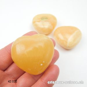 Coeur Calcite Jaune 4,5 x 4 x 2,3 cm, bombé