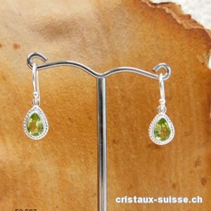 Boucles d'oreilles Péridot facetté en argent 925