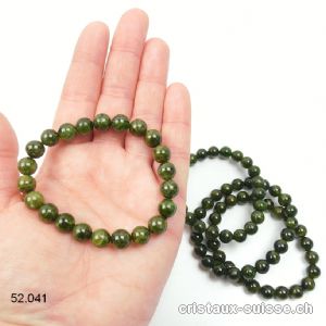 Bracelet Chromdiopside verte 7 mm, élastique 18 cm