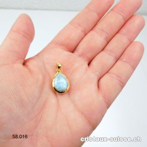 Pendentif Larimar en argent 925 doré