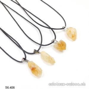 Pendentif Citrine morceau brut 1,5 à 2,5 cm et Collier. Offre Spéciale