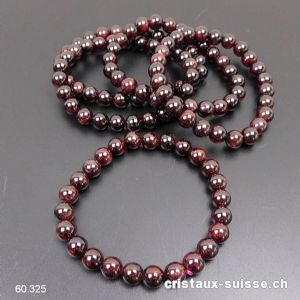 Bracelet Grenat Almandin 7,5 - 8 mm / 18,5 cm. Qual. A