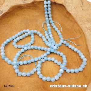 Rang Jade Serpentine bleu 6 - 6,5 mm / 38 cm, env. 62 boules