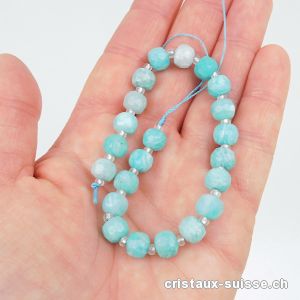 Demi-Rang Amazonite FACETTEÉ 8 x 6 mm / 22 perles. Qual. A