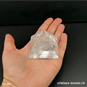 Pyramide Cristal de Roche, base 5 x haut. 4,2 cm. Pièce unique