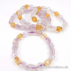 Bracelet Améthyste claire - Citrine 10-12 mm / 19,5 - 20 cm