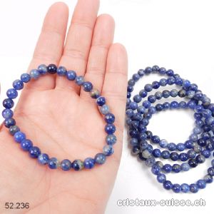 Bracelet Sodalite 6 - 6,5 mm, élastique 18,5 cm. Offre Spéciale