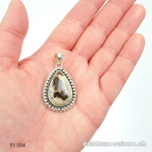 Pendentif Septarie en argent 925. Pièce unique