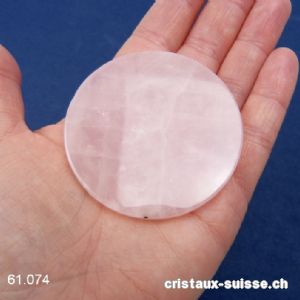 1 Disque Quartz rose 6 x 0,5 cm d'épais