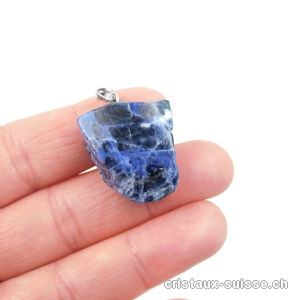 Pendentif Sodalite polie en relief, boucle argent 925. Pièce unique