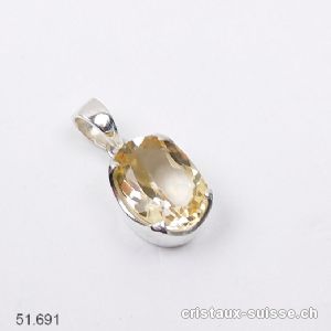 Pendentif Citrine facettée en argent 925