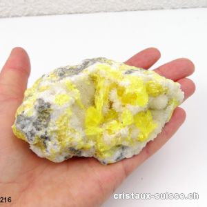 Soufre de Sicile et Aragonite. Pièce unique 247 grammes