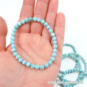 Bracelet Larimar bleu-vert 5,5 - 6 mm / 19 cm. Taille L