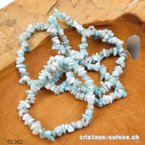 Bracelet Larimar, élastique env. 19 cm