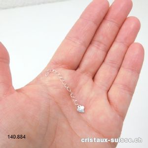 Chaînette de rallonge en argent 925 avec coeur plat. Offre Spéciale