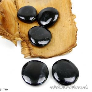 Tourmaline noire plate polie 3,6 - 4 cm / 24 à 29 grammes. Taille L