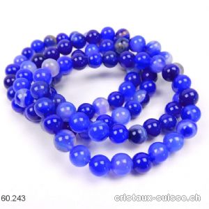 Bracelet Agate Indigo 8 mm / 19,5 cm