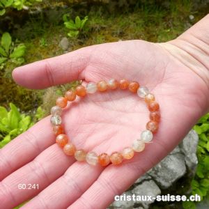 Bracelet Pierre de Soleil 7 mm, élastique 17,5 cm
