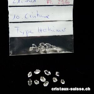 10 x Herkimer Diamant du Pakistan 2 à 4 mm. Qualité A