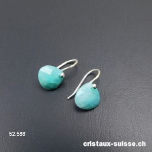 Boucles d'oreilles Amazonite facettée en argent 925