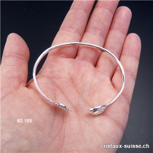 Bracelet Cristal de Roche - Fleur de vie en argent 925, 18 - 19 cm
